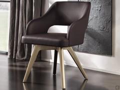 Adria modern upholstered chair with metal legs