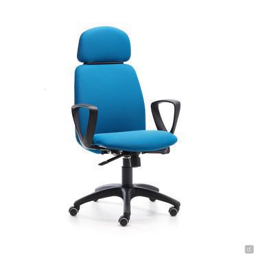 Jack upholstered office chair with medium or high backrest with headrest