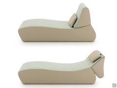 By moving the seat cushion you can easily change the chaise layout