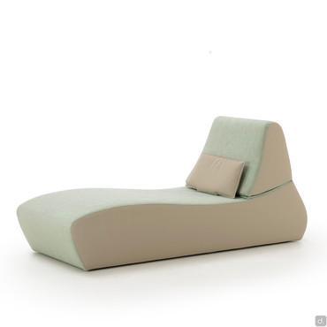 Bender two-tone upholstered chaise longue