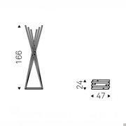 Oscar wooden coat stand by Cattelan - Measurements