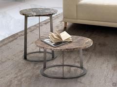 Coffee table with metal frame Morris, top in metal, wood, marble or painted glass