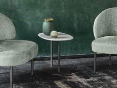 Low oval coffee table Caleb combined with Rakel armchairs