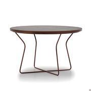 Timor coloured metal coffee table with additional wood veneer top