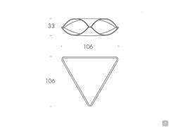 Quiet shaped coffee table with glass stop - Diagrams and measurements