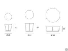 Round coffee table Dely - dimensions