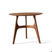 Akinori solid walnut wood side table with its three-legged structure