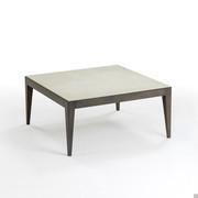 Damon coffee table in square version facing sofa (frame finish not available)