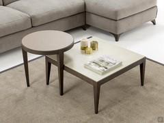 Damon modern coffee table with solid wood legs (frame and leg finish not available)