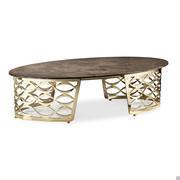 Isidoro oval classic smoke coffee table by Cantori