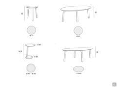 Percival coffee table - Models and measurements