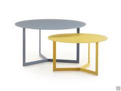 Danny coloured metal side table with glass top