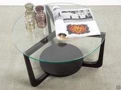 Allen round low coffee table in wengé finish