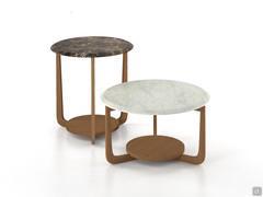 Allen round tables with Emperador marble and White carrara marble