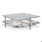 Biplane rectangular coffee table by Cattelan with glass and ceramic boards with marble effect Keramik 