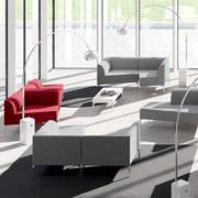 Alias end tables and coffee tables matched with modules and armchairs belonging to the same collection