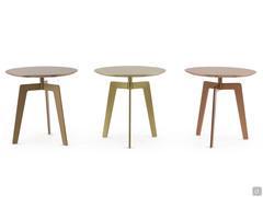 Delaware set of three occasional tables in metallic, brass, bronze, brass finish