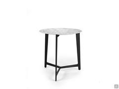 League cm Ø47 h.48 table in Arabesque Carrara marble