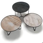 Billy round design coffee table with Keramik stone top