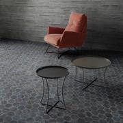 Round tray table Onix offered in different painted metal or metallic finishes