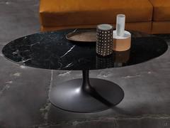 Stem marble coffee table