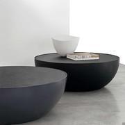 Planet coffee table by Bonaldo with an elegant ceramic stone top in the slate grey finish