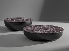 Round coffee tables Planet with ceramic stone top