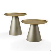 Pair of coffee tables in golden metal Amerigo by Cattelan