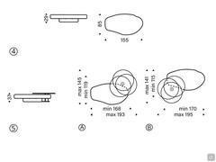 Round living coffee table in steel Arena Long by Cattelan - measurements scheme: 4) without glass rotating top 5) with glass rotating top in the two available positions