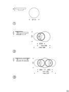 Round living coffee table Arena by Cattelan  - measurements scheme: 1) without glass rotating top 2) with single glass rotating top 3) with double glass rotating tops