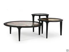 Beckett round coffee tables with solid oak-wood structure