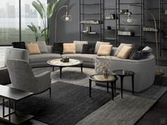 Beckett coffee table with the Preston sofa and René armchair from the same collection