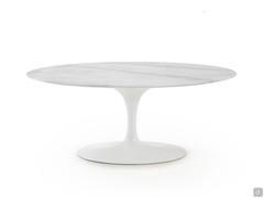 Saarinen design coffee table with elliptical marble top