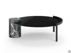 Piece round glass and marble coffee table for elegant living rooms