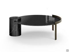 Piece round glass and marble coffee table in eye-catching design