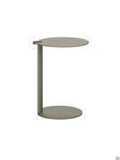 Lollo varnished metal coffee table with titanium painted metal top and frame