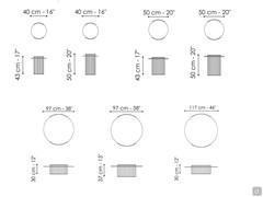 Coffee table Harpe by Bonaldo - models and dimensions