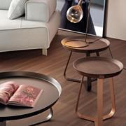 Round coffee tables with wooden top and metal frame Frinfri by Bonaldo