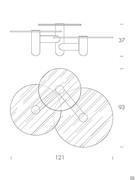 Cosmo coffee table with three tops - Layout Measurements