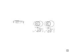 Schemi e dimensioni minime e massime dei due tavolini Arena Keramik