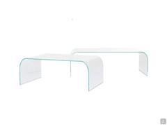 Classic designer glass coffee table in the extra clear version