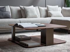 Wooden coffee table with a linear design Paddle in the square version with a height of 34 cm