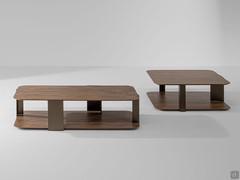 Wooden coffee table with a linear design Paddle available in both rectangular and square