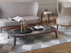 Solid wood coffee table Spring with marble top