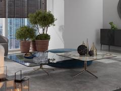 Side table with thin metal base Cursus in pairs