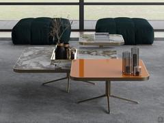 Coffee table with ceramic and glass top Atrevido in different heights