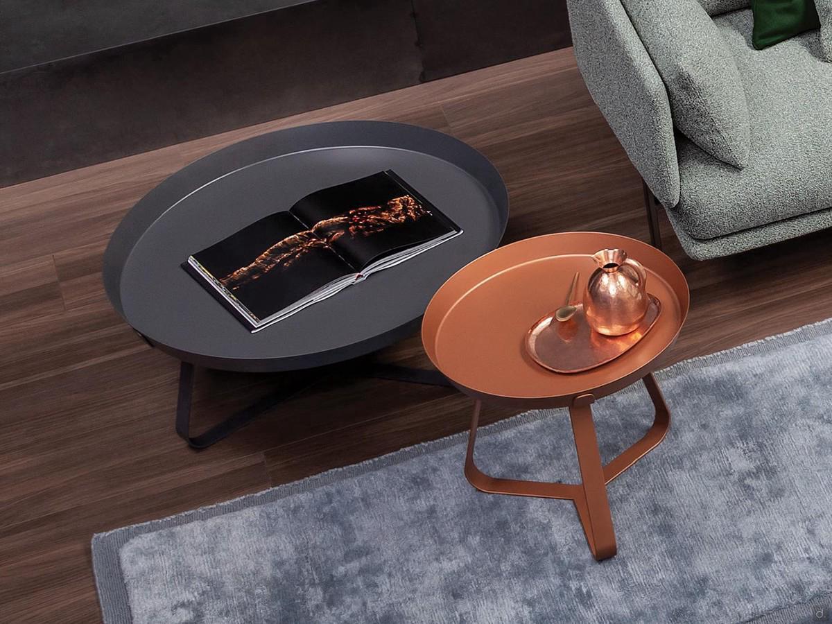 Round coffee table with pull-out tray Frinfri by Bonaldo in different sizes