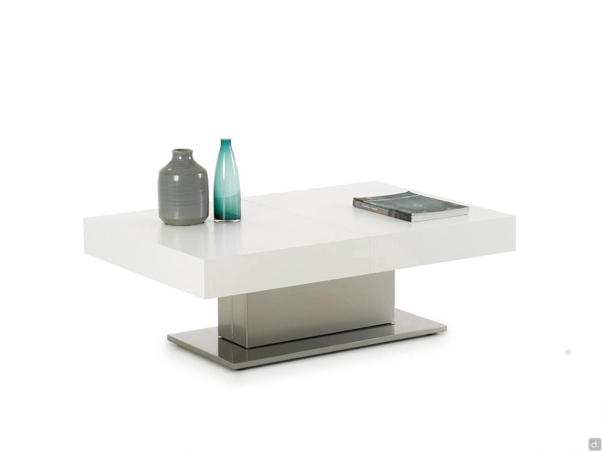 Hunter convertible coffee table with central structure and two internal extension leaves