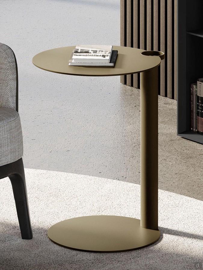 Lollo bronze-coloured lacquered metal side table