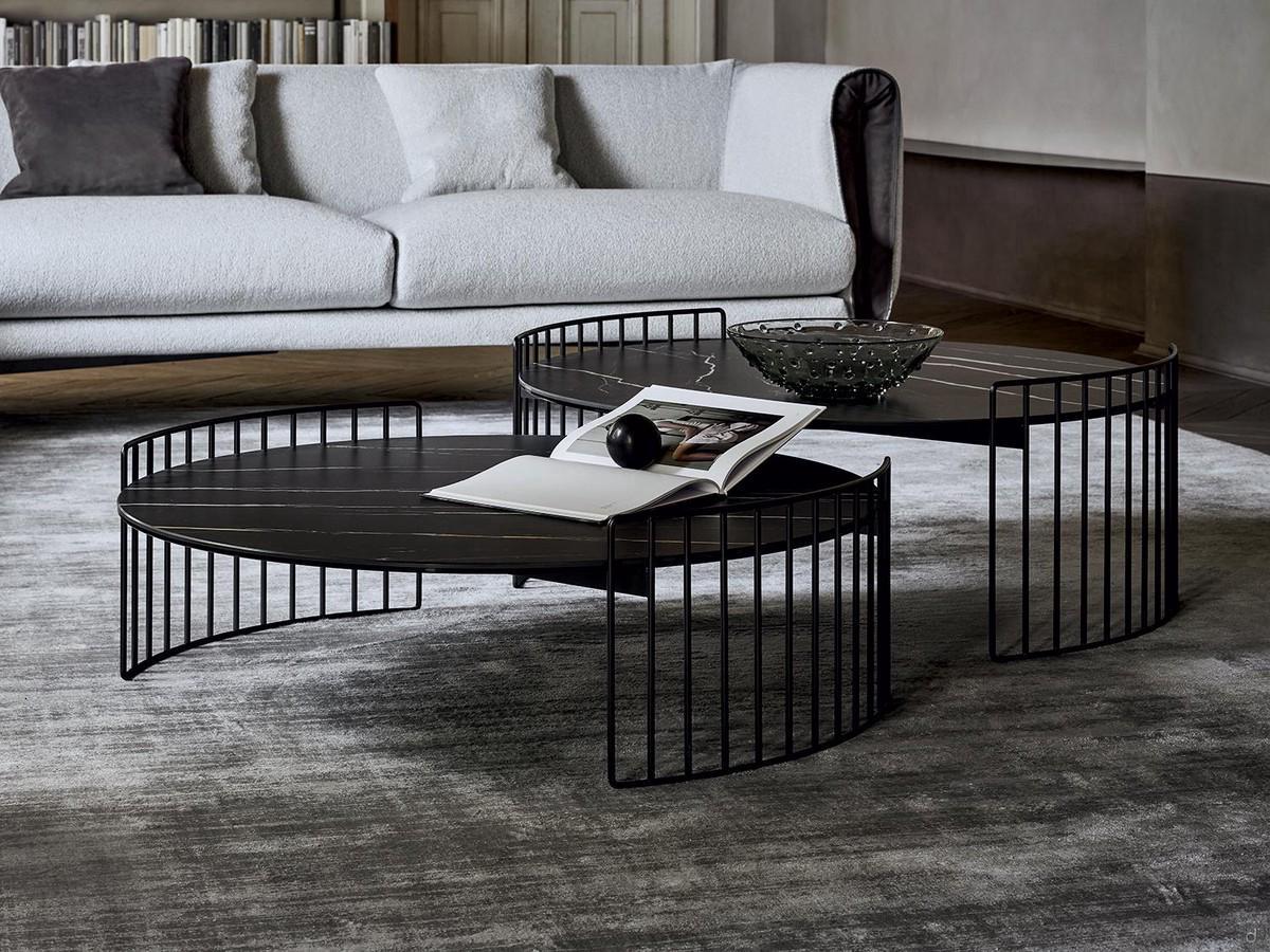 Round stone coffee table Harpe by Bonaldo